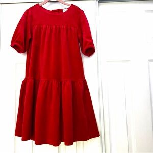 Hanna Anderson Red Velvet Girls Dress Size 8